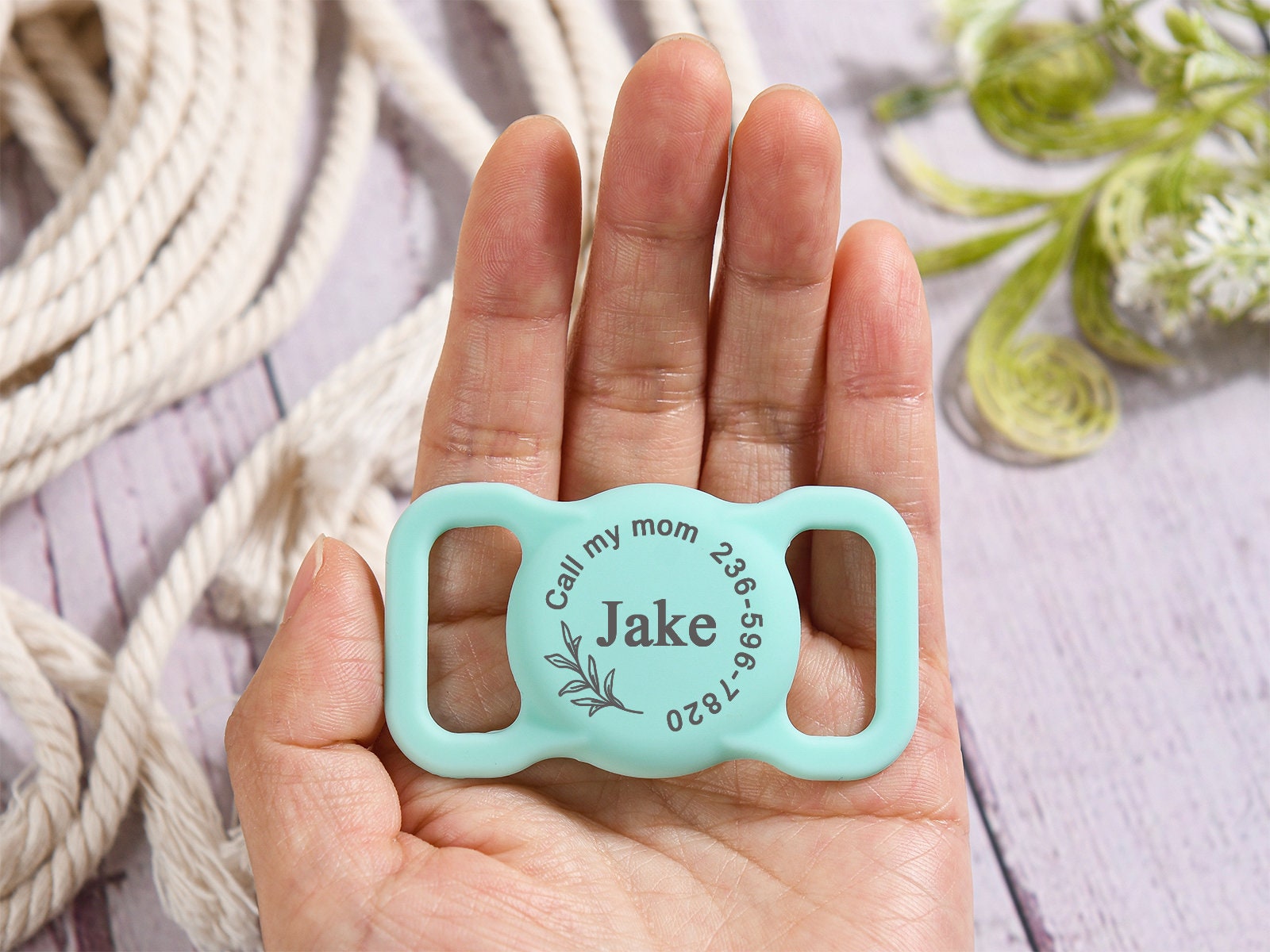 Engraved Silicone Dog Airtag Case,Silent Dog Tag Protective Case,Personalized Pet Air Tag Case,Custom Slide on Pet/Dog/Cat Tag Collar Holder