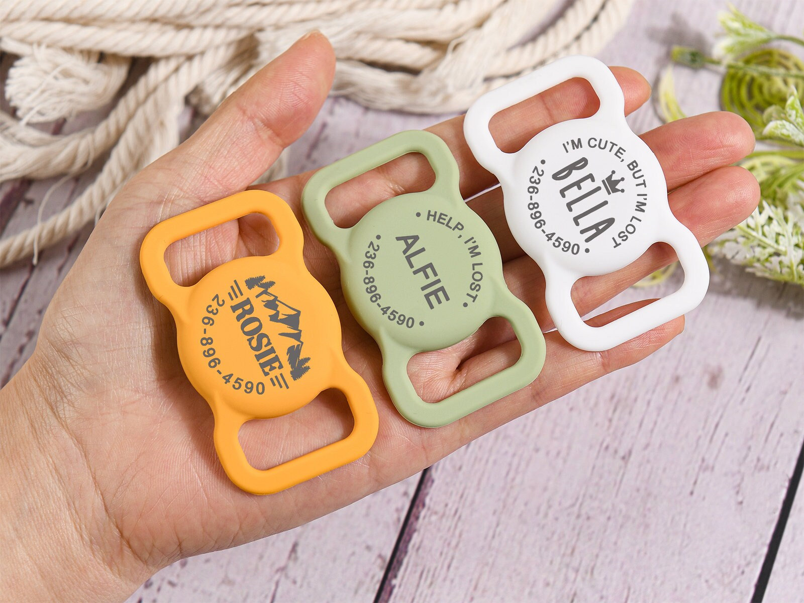 Engraved Silicone Dog Airtag Case,Silent Dog Tag Protective Case,Personalized Pet Air Tag Case,Custom Slide on Pet/Dog/Cat Tag Collar Holder
