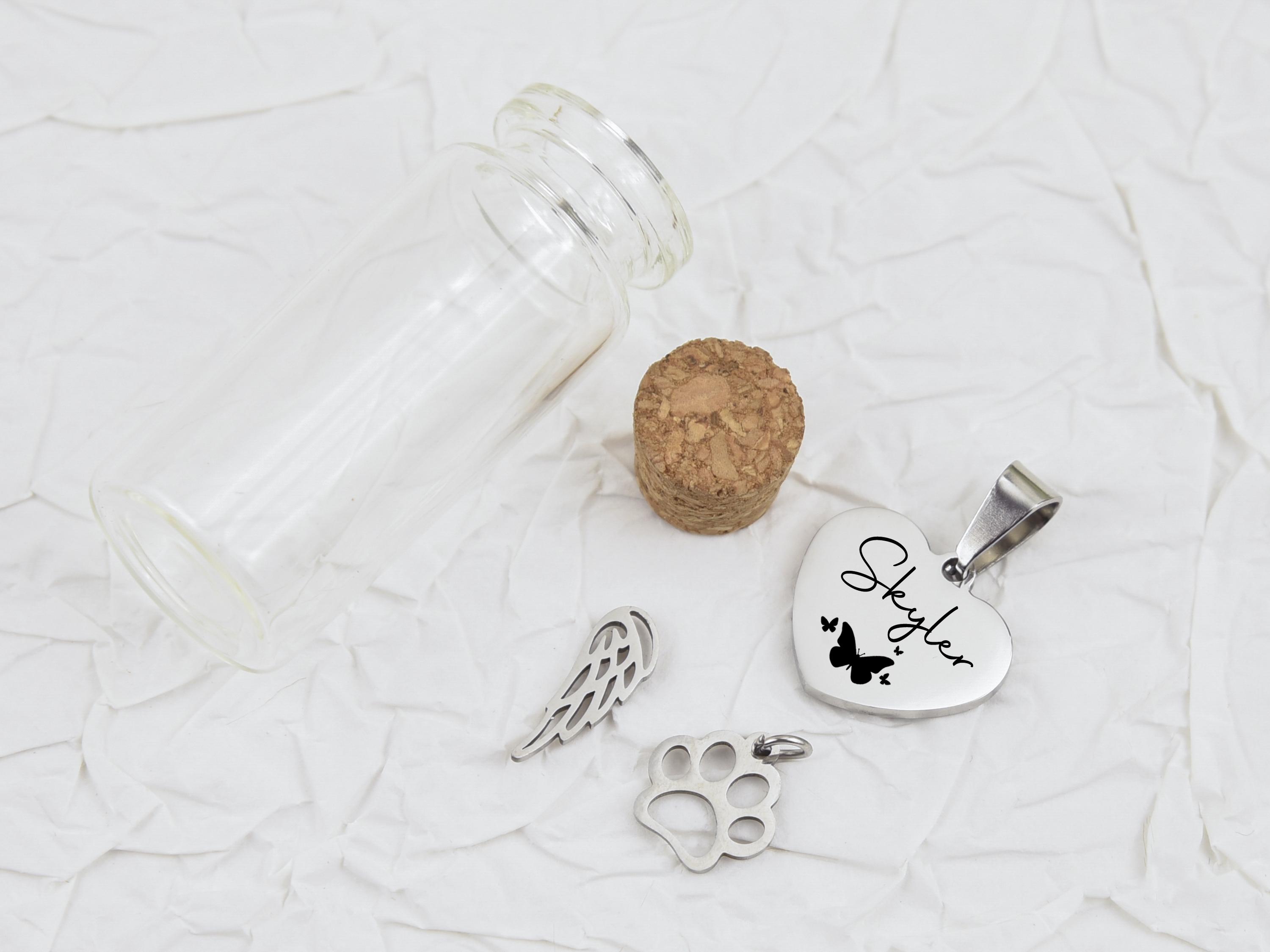 Pet Fur Keepsake Jar with Portrait, Custom Pet Hair Memorial Jar, Pet Loss Gifts, Personalized Dog Rememberance Gift, Dog Cat Memorial Gifts
