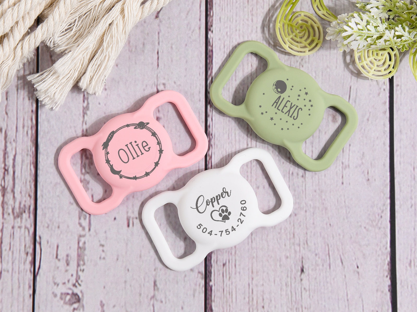 Engraved Silicone Dog Airtag Case,Silent Dog Tag Protective Case,Personalized Pet Air Tag Case,Custom Slide on Pet/Dog/Cat Tag Collar Holder