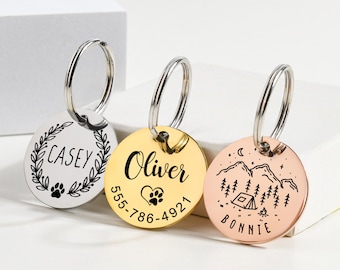 Personalised Dog Tag for Dogs,Engraved Dog Name Tag,Custom Dog ID Tag,Cat Name Tag,Cat ID Tag,Puppy Kitten Tag,Gift For Pet Dogs and Cats