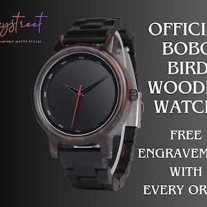 Personalized Engraved Wood Watch: BOBO BIRD Wooden Watch