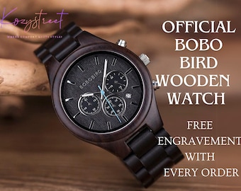 Engraved Wooden Watch, Anniversary Gift Husband, Personalized Mens Watch, Groom or Groomsmen Present