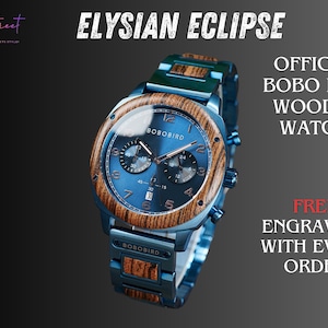 Gegraveerd houten horloge, stijlvol bandje, gepersonaliseerd cadeau voor hem