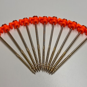 Camping Schraubheringe | 10er Set Universalhaken für Vorzelte und Markisen | Bodenanker für alle Böden | 8x220mm legierter Stahl