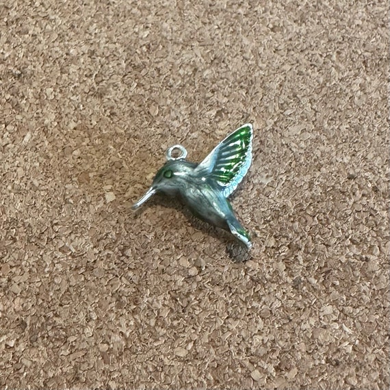 Sterling silver hummingbird charm deals