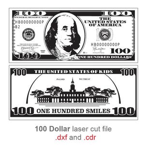 100 Dollar bill laser cut file