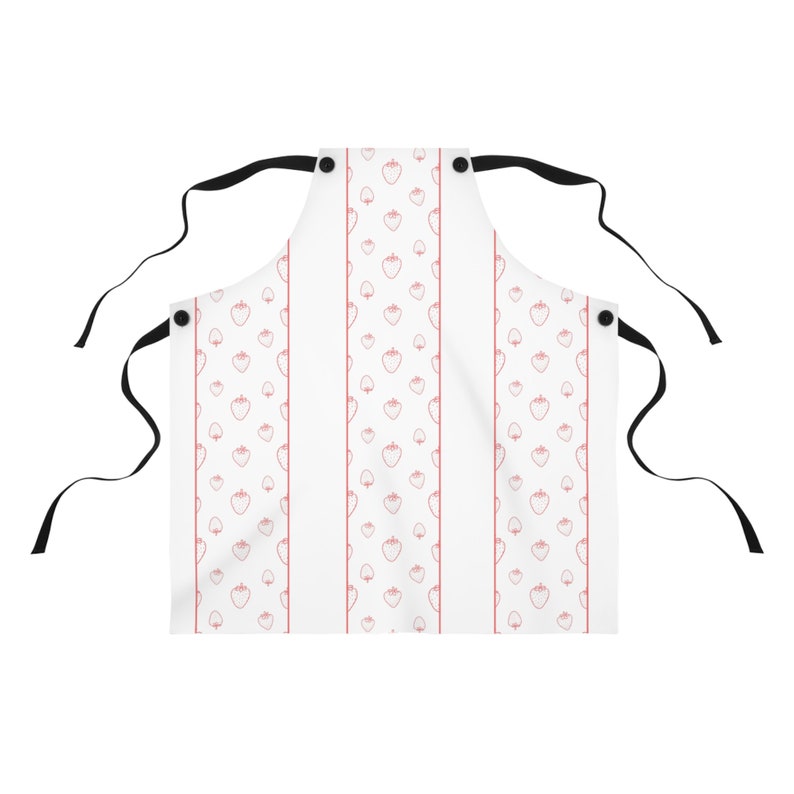 Apron AOP White, Strawberry Print, Kitchen Accessories, Protective