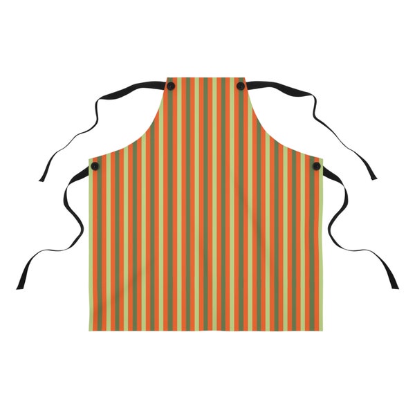 Apron (AOP), grey, orange yellow stripes, kitchen accessories, protective garment, food preparation, cooking protection, chef, cook, baker