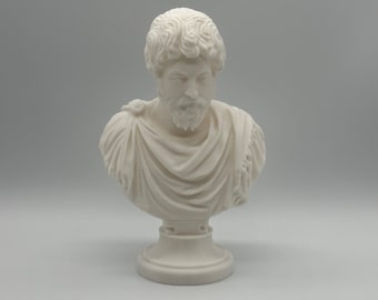 Estatua de escultura de busto de Marco Aurelio