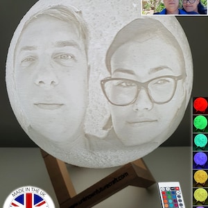 Original 3d moon lamp / custom size Moon Night light Lamp / 3D Printed / gifts for her / gifts for him