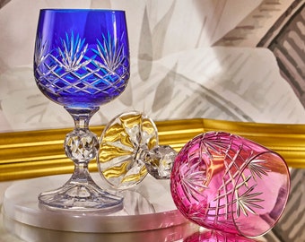 Colorful Crystal Vintage Crystal Wine Glasses Bohemian Style Colored Unique Wine Glasses