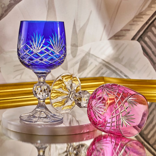 Colorful Crystal Vintage Crystal Wine Glasses Bohemian Style Colored Unique Wine Glasses