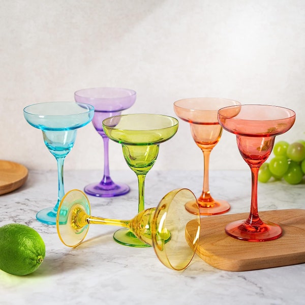 Margarita Glasses Colored Crystal Glasses Toasting Glasses Wedding Gift Coupe Glassware Home Bar, Parties