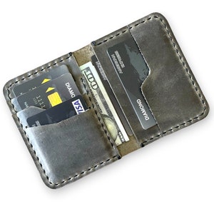 Handgemaakte slanke portemonnee met voorvak, The Wilder Slim Wallet, antieke leren kaarthoes, minimalistische gepersonaliseerde kaarthouder, magere portemonnee