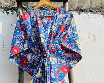 100 % Cotton Maxi Kaftan, Indian Floral Kaftan, Long Caftan,Dress For to be Moms, Beach Cover up, Sleepwear, Indian Kaftan, Maxi Dress,