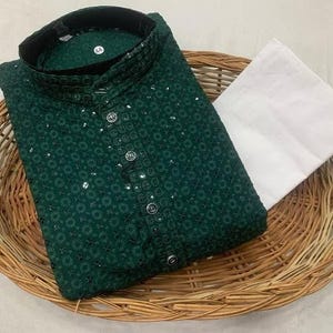 Men Kurta Pajama Traditional kurta for Men's SEQUANCE WORK Men's kurta pajama Wedding Party Wear Kurta Men's