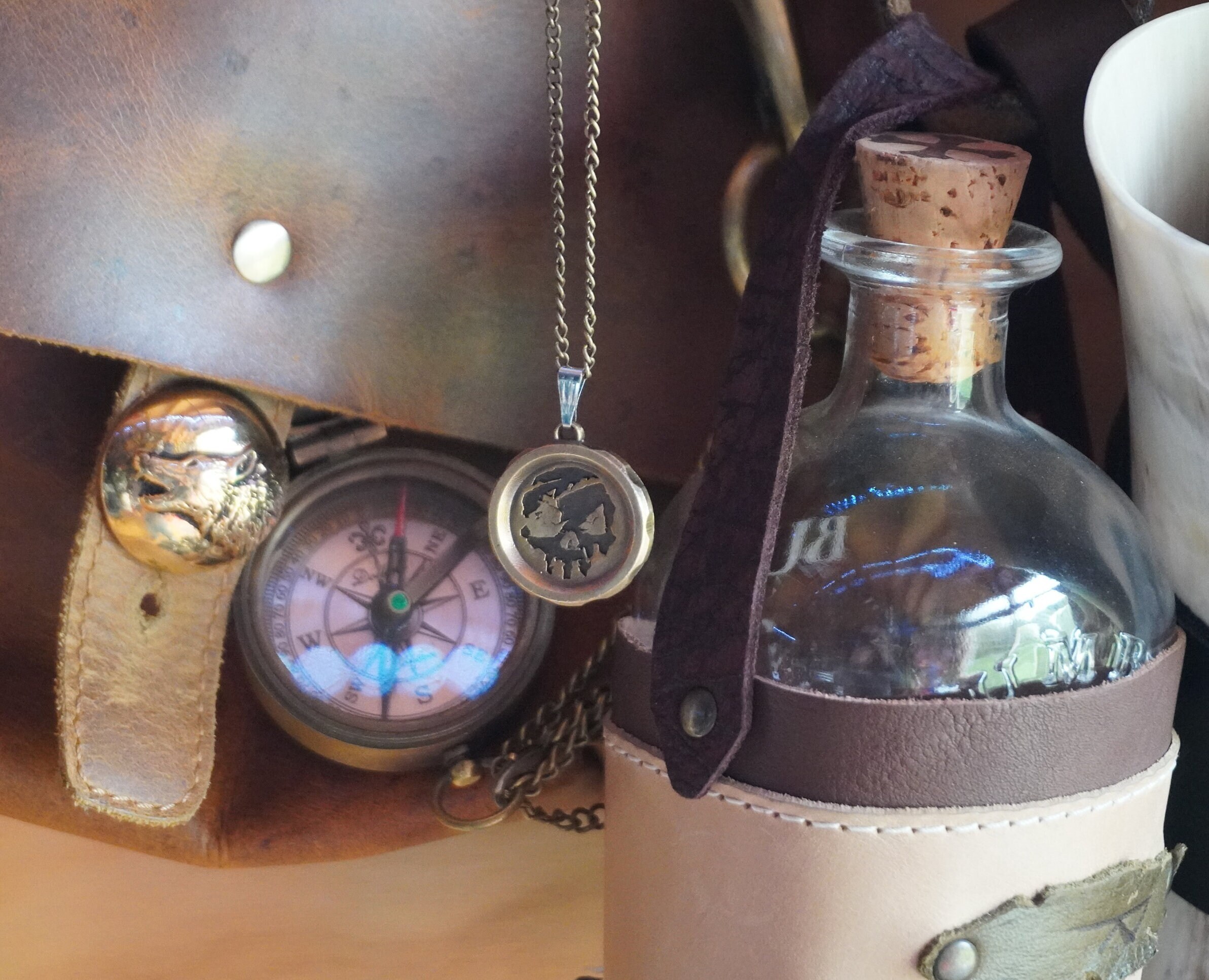 Sea of Thieves Inspired Pendant Necklace on Chain, Cast in Ancient