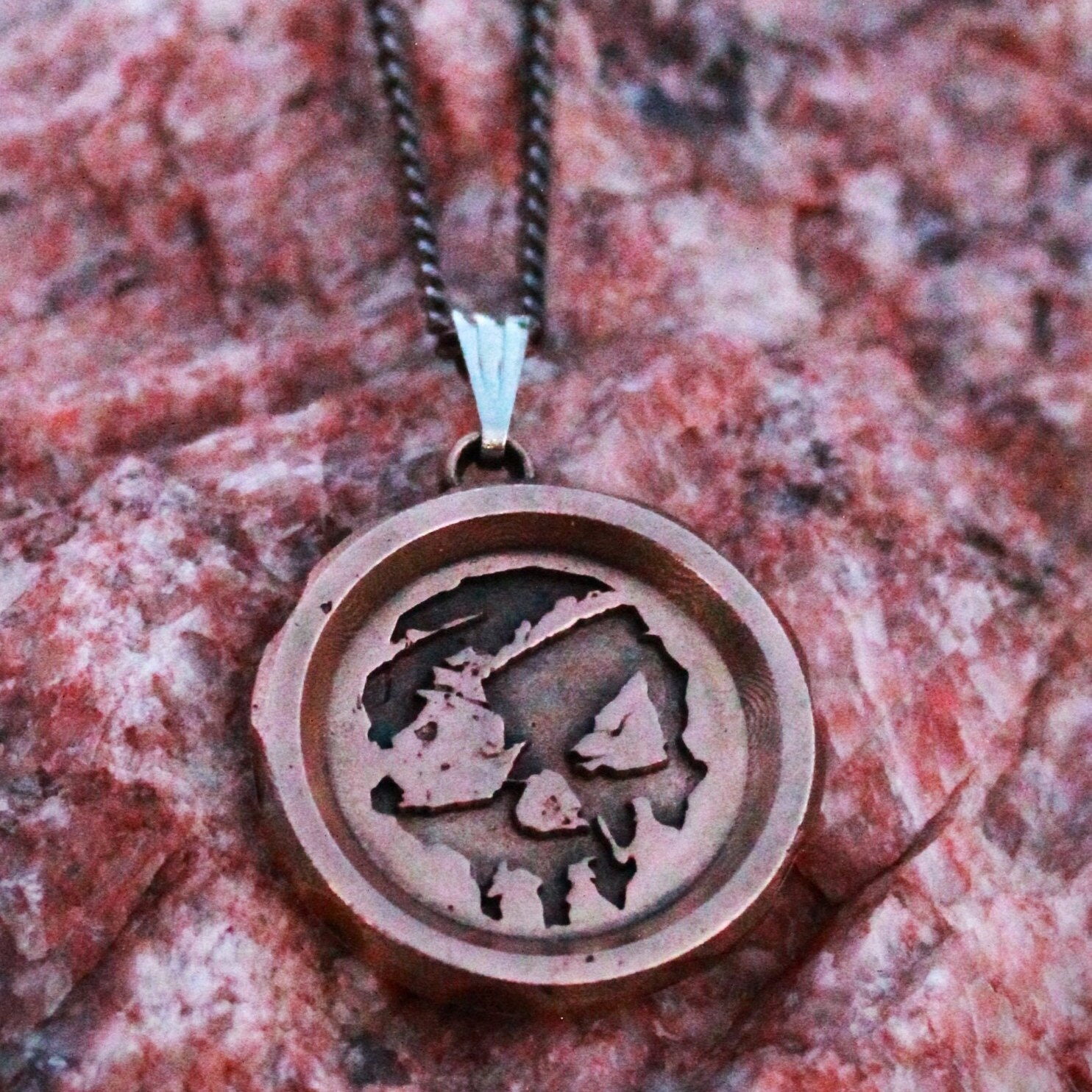 Sea of Thieves Inspired Pendant Necklace on Chain, Cast in Ancient