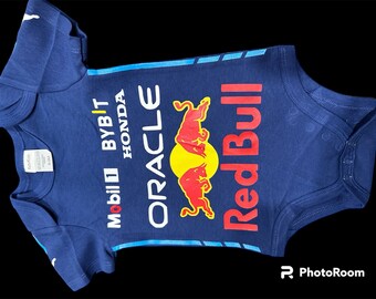 Baby Personalised Bodysuit | Formula 1 Racesuit | Personalised RedBull Racing bodysuit | Supercar Race car Bodysuit |Pérez Horner Verstappen