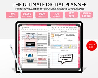 Premium Pink Digital Planner 2023 Digital Planner 2024 Digital Planner ipad planner Goodnotes planner Notability planner dated planner
