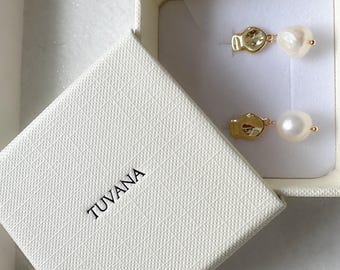 Elegant Pearl Drop Earrings, 925 Sterling Silver Earrings, Classic 18k Gold Plated Freshwater Pearls Earrings, Statement Dainty Earrings