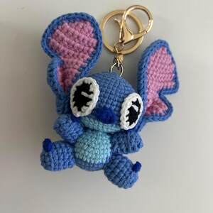 STITCH Keychain for Backpack, Cute Handmade Key Ring, Cartoon Character Bag Charm, Stitch Gift for Girls, Kids, Teens, Fans, Accessories