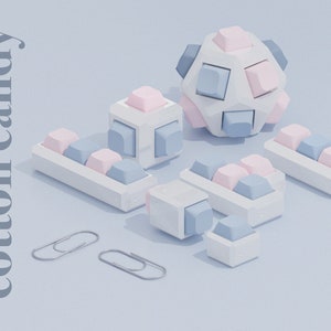 Cotton Candy Mechanical Fidgets, Pastel Keycaps, Anxiety Stress Relief Tool