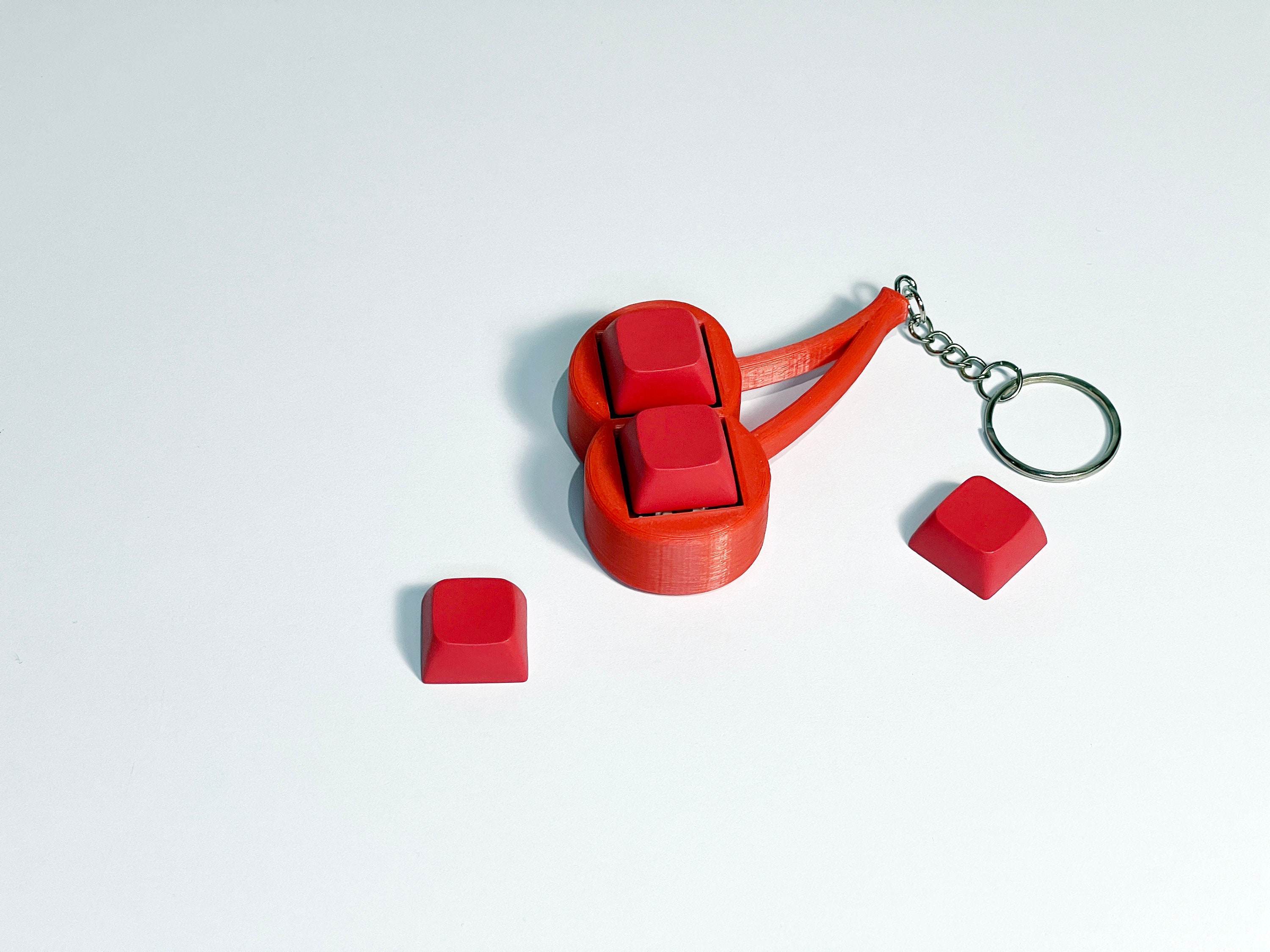 Cherries Mechanical Fidget, Red Keycaps, Anxiety Stress Relief Toy