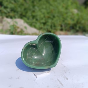 Green Aventurine Heart-Shaped Bowl | Natural Gemstone Dish for Jewelry & Décor | Handcrafted Crystal Bowl | Healing Crystal Gift