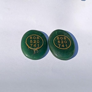 Natural Green Jade Zibu Coin | Engraved Healing Crystal Coin | Meditation Feng Shui | Luck & Prosperity Crystal, Stone Switch Word Zibu Coin