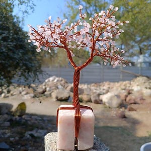 Rose Quartz Crystal Tree for Positive Energy | Chakra Healing | Home and Office Decor | Tree of Life Spiritual Gift for Women and Mom