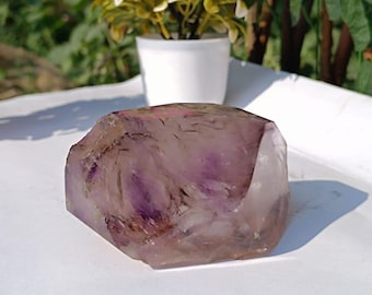 Natural Ametrine Crystal Specimen: Polished Amethyst & Citrine Stone