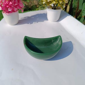 Crescent Moon Green Aventurine Bowl | Weight - 210grams | Crystal Dish for Jewelry, Crystal Bowl, Home Decor, Spiritual Healing Crystal Gift