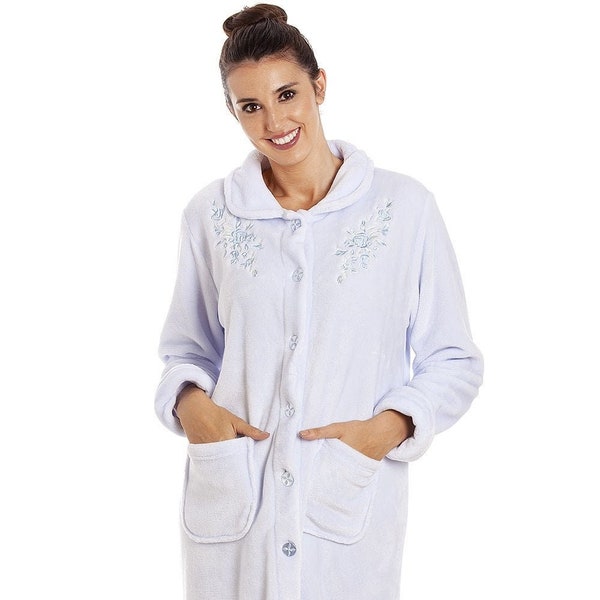 Womens Soft Button Up Housecoats