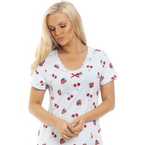 Womens Strawberry Print Cotton Nightdress