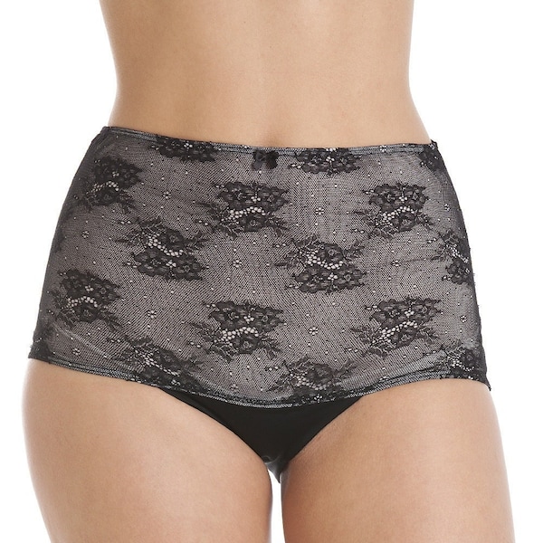 Womens Two Pack Seamfree High Waist Floral Mesh Briefs