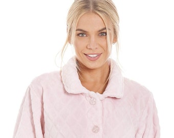 Veste de lit super douce boutonnée sur le devant pour femme