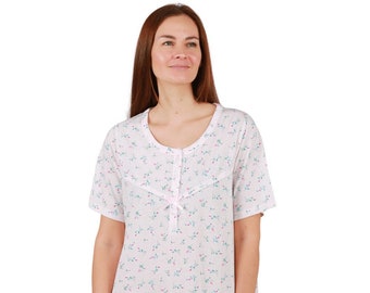 Womens Classic Short Sleeved Floral Nightdress