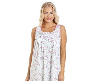 Womens Floral Print Sleeveless Nightdress