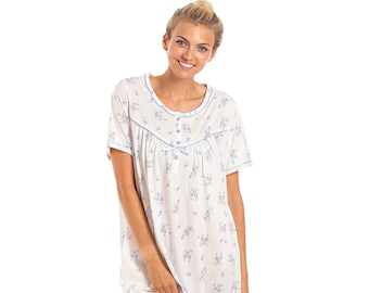 Classic Floral Dot Print Jersey Nightdress