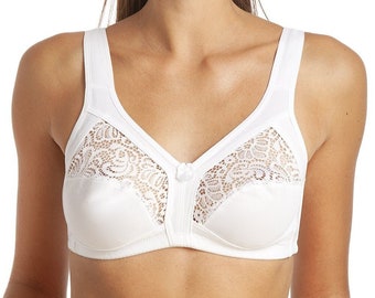 Womens White Soft Lace Cup Bra