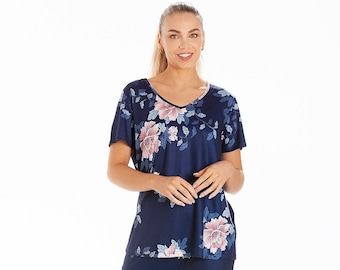 Womens Lightweight Floral Print Short Sleeve Pyjama Set