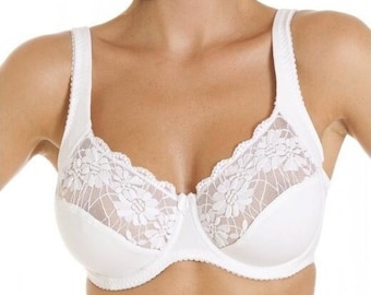 Soutien-gorge classique blanc à armatures en dentelle pour femme