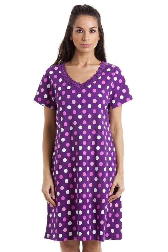 Womens Multi-coloured Polka Dot Cotton Nightdress Israel