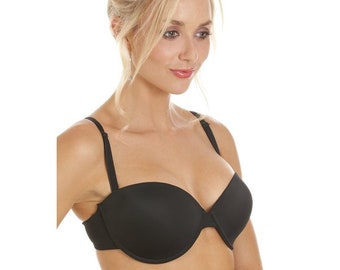 Womens Black Bandeau Cup T-Shirt Multiway Bra