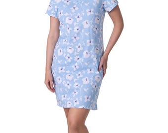 Womens Floral Print Cotton Nightdress