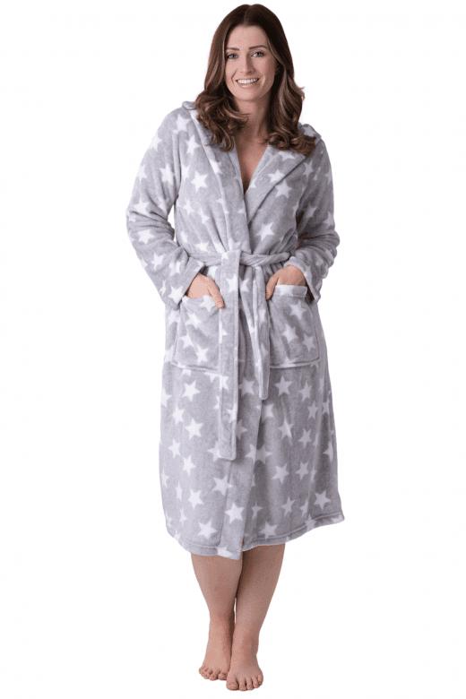 Accappatoio in pile con cappuccio per donna, personalizzato e caldo
