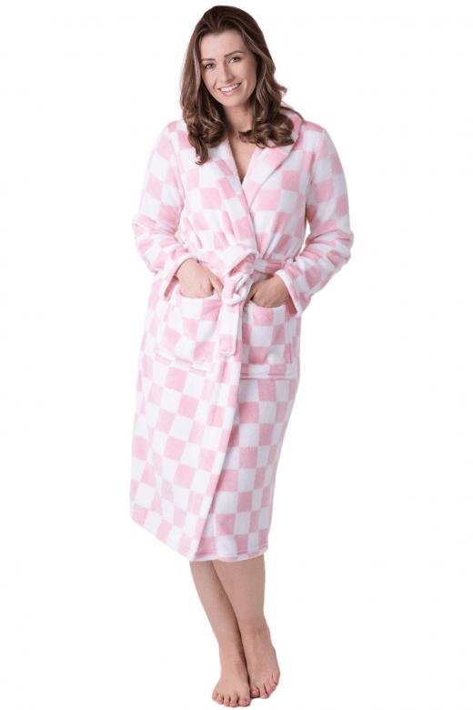 Accappatoio Lungo In Pile Morbido Camille Per Donna - Con Cappuccio, Tasche E Cintura, Stampa Leopardo, Lunghezza Al Polpaccio, Regalo Natale