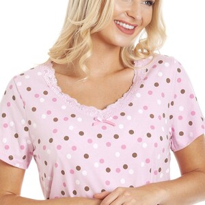 Womens Multi Coloured Polka Dot Cotton Nightdress image 2